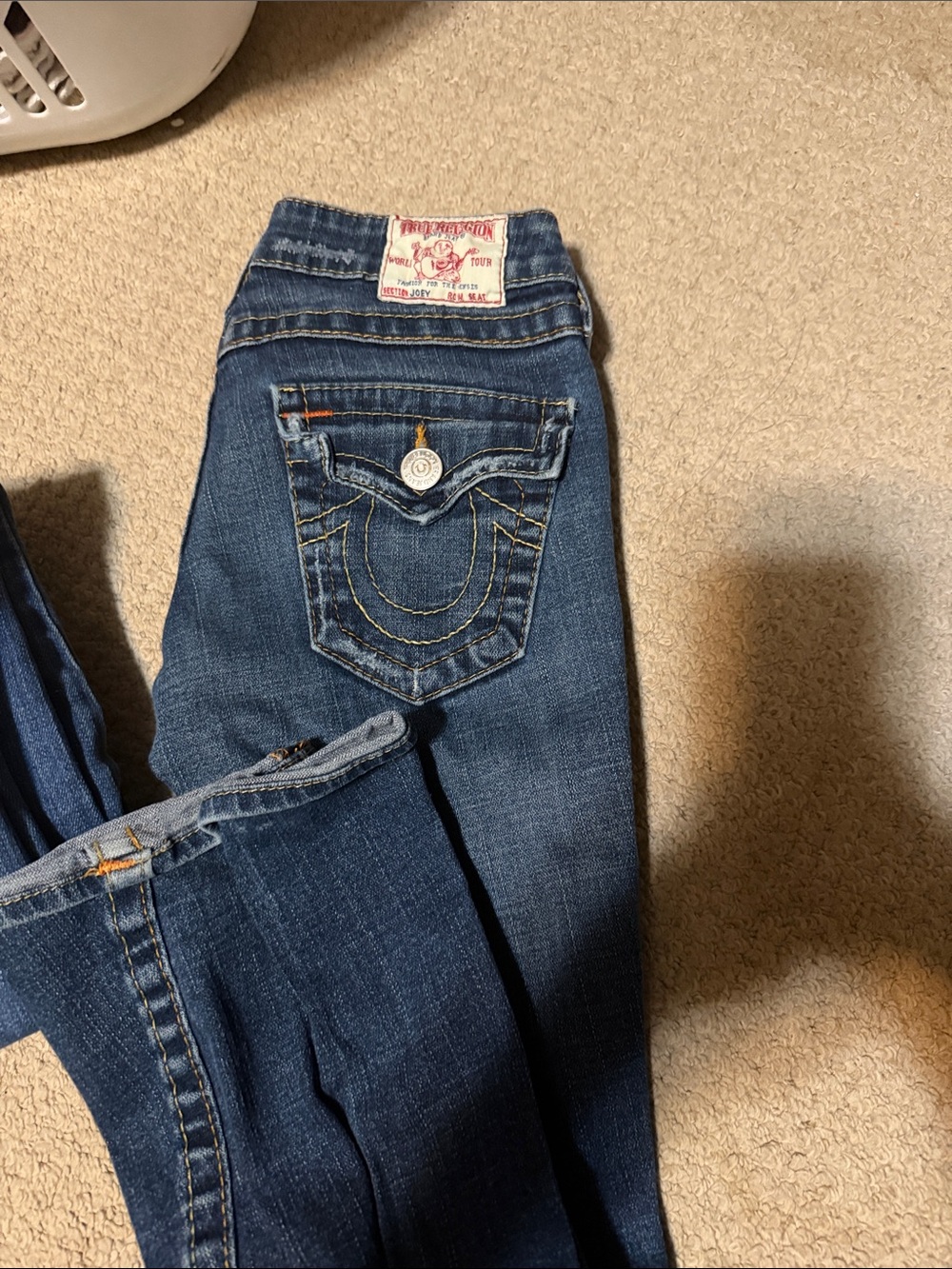 True Religion Indigo Skinny Jeans with Contrast Stitching